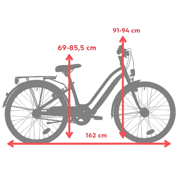 VELO VILLE ENFANT ELOPS 500 24 POUCES 9-12 ANS - Bleu