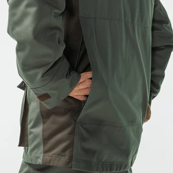 VESTE CHASSE IMPERMÉABLE CHAUDE 500 VERTE
