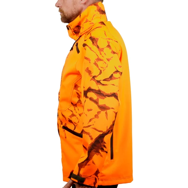 VESTE CHASSE RESISTANTE IMPERMEABLE ORANGE FLUO SUPERTRACK 500