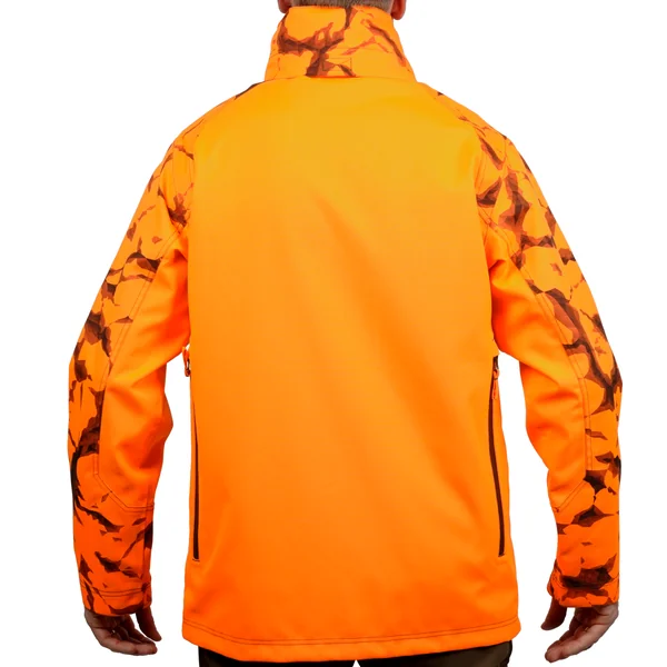 VESTE CHASSE RESISTANTE IMPERMEABLE ORANGE FLUO SUPERTRACK 500