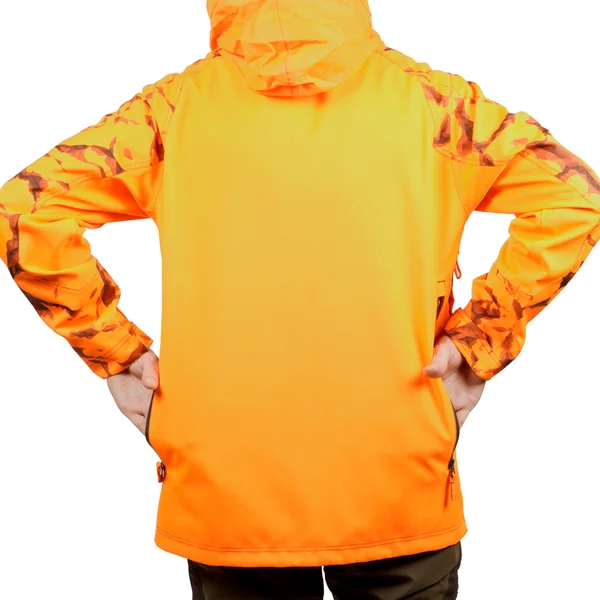 VESTE CHASSE RESISTANTE IMPERMEABLE ORANGE FLUO SUPERTRACK 500