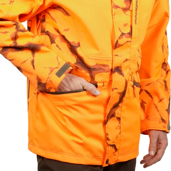 VESTE CHASSE RESISTANTE IMPERMEABLE ORANGE FLUO SUPERTRACK 500