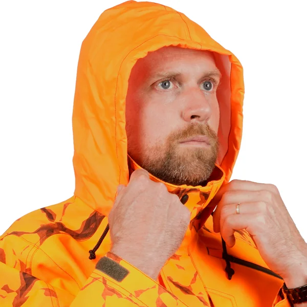 VESTE CHASSE RESISTANTE IMPERMEABLE ORANGE FLUO SUPERTRACK 500