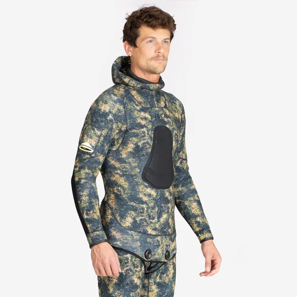 Veste chasse sous-marine homme néoprène 5mm - spf 900+ camouflage