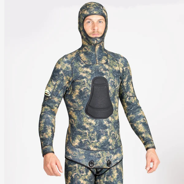 Veste chasse sous-marine homme néoprène 5mm - spf 900+ camouflage