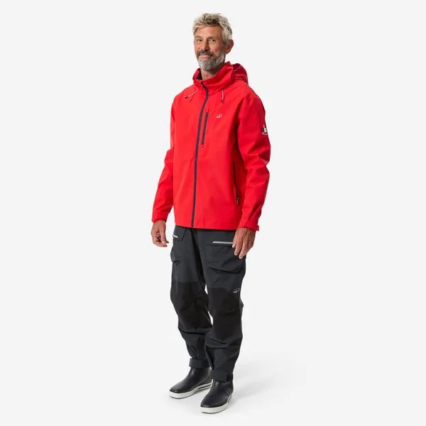 Veste de voile imperméable coupe vent homme Sailing 500 rouge