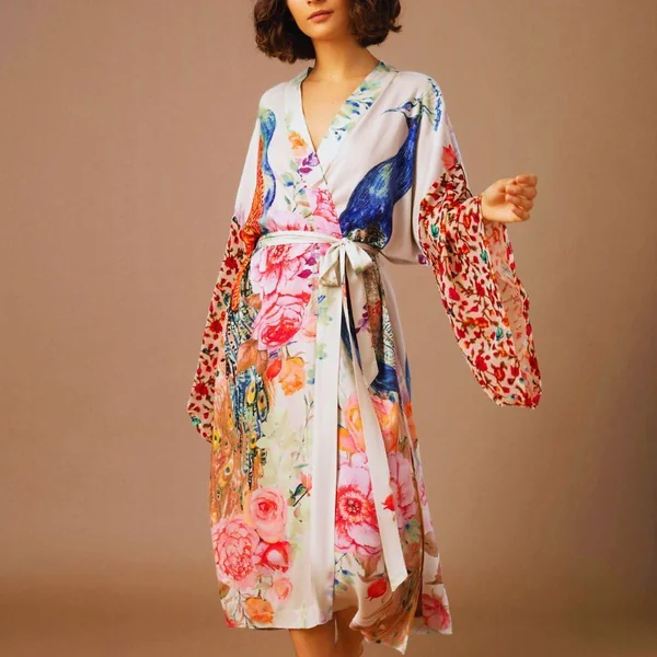 Veste Kimono Fleurie Femme