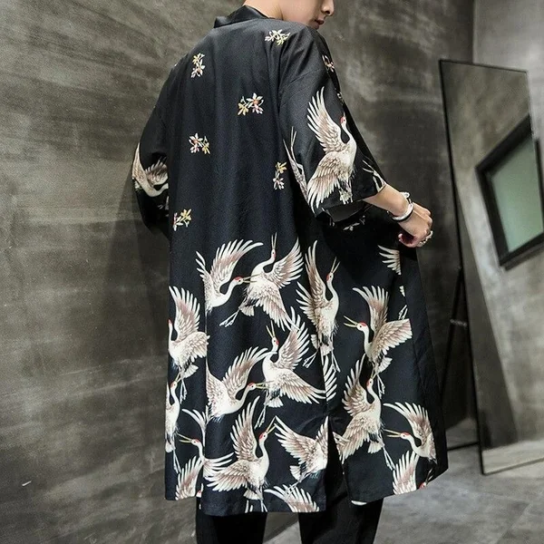 Veste Kimono Homme Grue