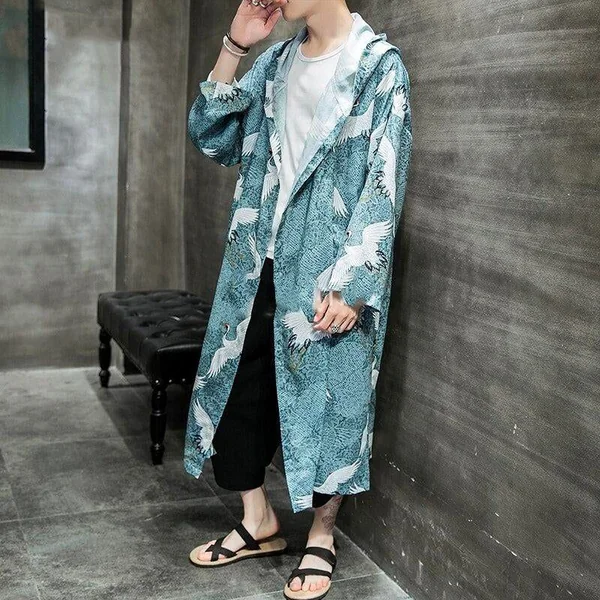 Veste Longue Kimono Turquoise