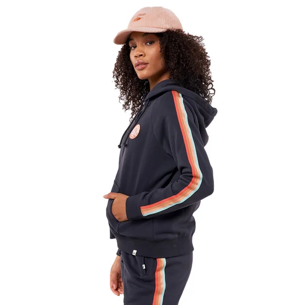 VESTE ZIP FEMME RIPCURL STRIPED RIB WASHED BLACK
