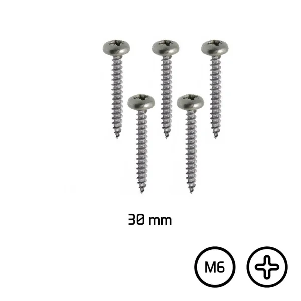 VISSERIE MARINE POUR FOOTSTRAPS CRUCIFORME - M6 30 MM - 5 PCS