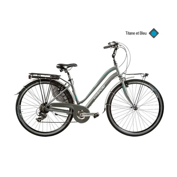 Vélo CASADEI e-bike ctb 28 aura ansmannh44 titane et bleu